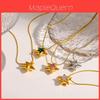 Fivepointed Star Zircon Necklace With Stainless Steel Chain For Daily Wear Women