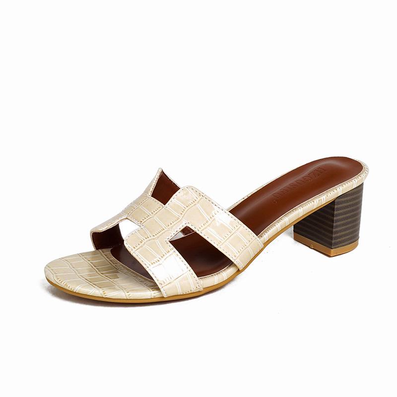 Dicke Sommer-Hausschuhe für Damen – 2025 Mode, Sandalen mit 5 cm hohem Absatz