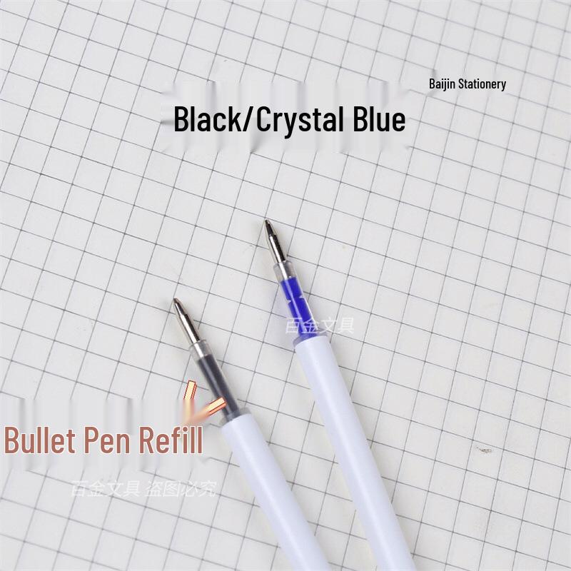 Moresable Druckkugelschreiber-Minen, Radierbar, Drucktyp, Kristallblau & Karbonschwarz, 20/50er-Packs für Schüler