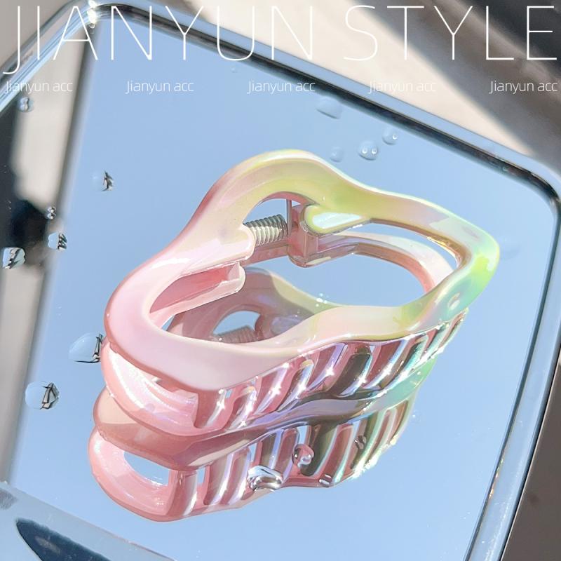 

Милые заколки для волос цвета желе, летний градиентный дизайн, пластиковые заколки-крабы для волос, аксессуары для волос для женщин, девушек