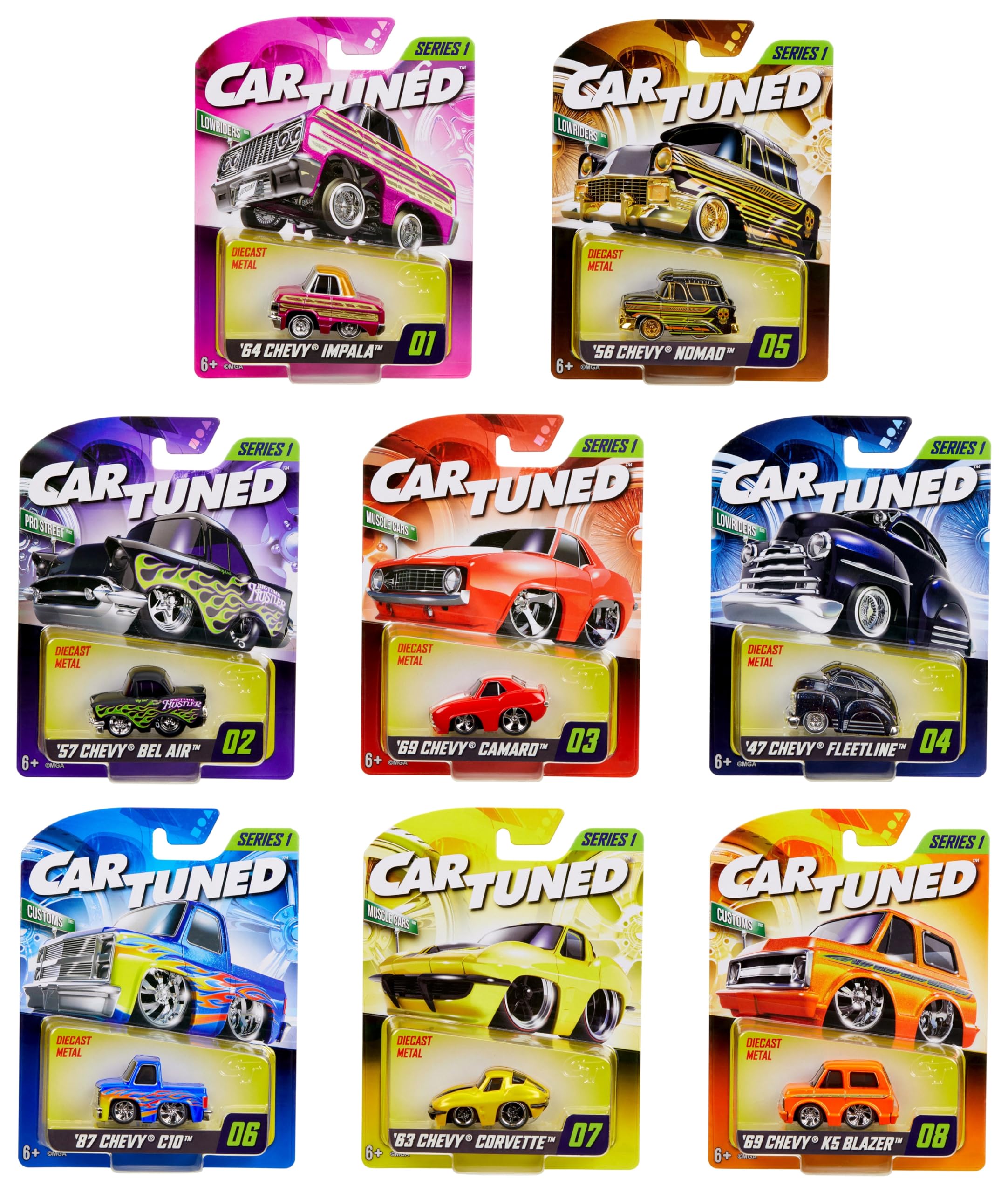 

CarTuned Series 1-8 Pack Литые машинки Возраст 6+