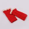 Long Fingerless Mittens Lace Trim Women Knitted Gloves Fashion Wrist Mittens  Women Use