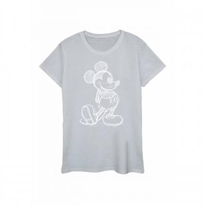 Womens/Ladies Mickey Mouse Sketch Kick Cotton T-Shirt