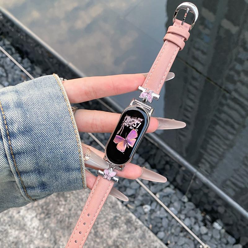 Luksusowy skórzany pasek do paska Xiaomi Mi Band 9 Wymiana paska wielokolorowego do paska Xiaomi Mi Band 8 Bransoleta Correa