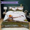 Juego de Ropa de Cama de Dibujos Animados Pettson y Findus, Suave Funda Nórdica con Estampado de Gato con Funda de Almohada para Habitación Infantil Decoración del Hogar