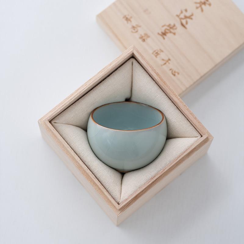 Tianqing Ru Kiln Cup Master Cup Handmade High-end Teacup Master Famous High-end Cup Kung Fu Tea Set