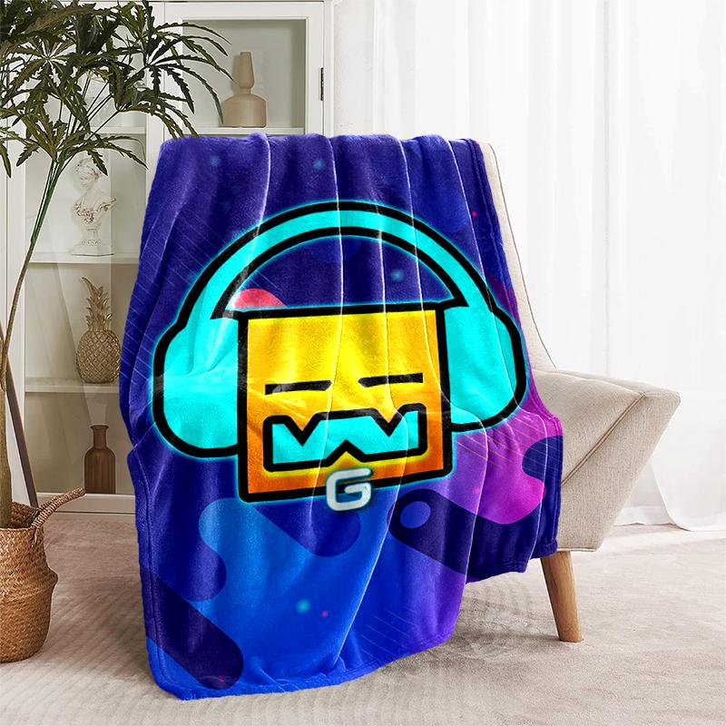 1pc Blanket Geometry Dash1 Print Design, Lightweight Blanket for Sofa, Bed- Soft &Warm, Gift for All Seasons like Christmas, Halloween