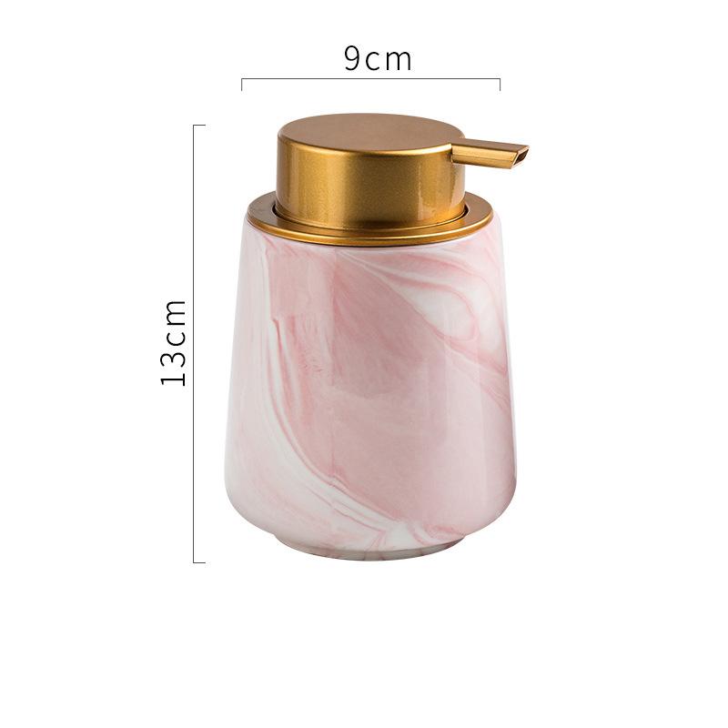 Marble Grain Press Bottle Ceramic Bathroom Shampoo Make-up Remover Bottle Soap Liquid Container Bathroom Decoration Accessories