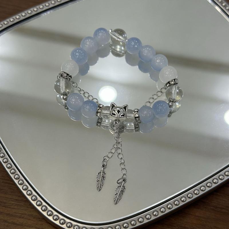 Chinese Style Beads Bracelet For Women Girls Sweet Butterfly Feather Tassel Charm Bracelet Party Wedding Jewelry