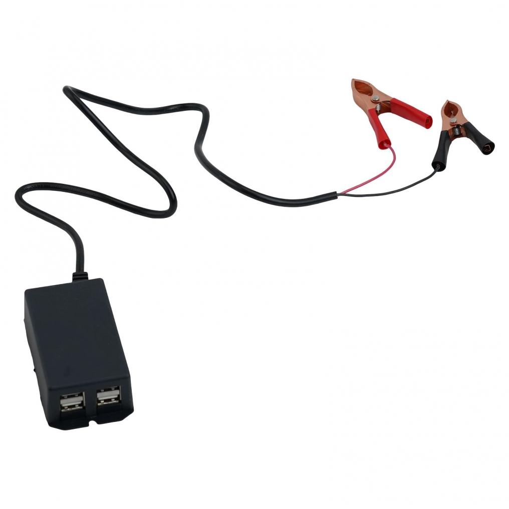 Batterieklemme USB-Ladegerät für Auto und Motorrad mit Überlastschutz