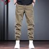 Light-colored casual pants men's trendy brand personalized fashion men's pants spring and summer thin striped splicing contrasting sports leggings