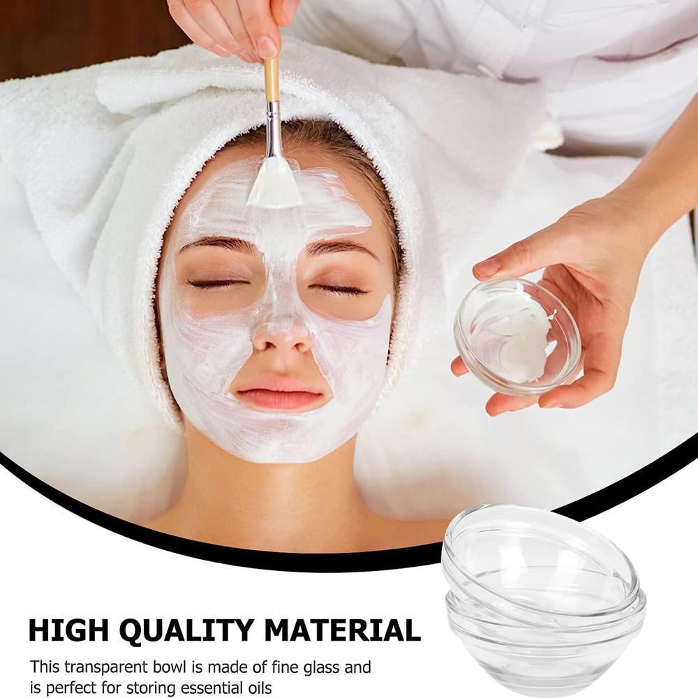 1/3/5pcs Acrylic Face Mask Essential Oil Bowl Transparent Cosmetic Beauty Salon DIY Stirring Bowl Makeup Skin Care Applicator