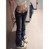 RogueWave American Retro Design Wing Embroidery Low Waist Women Jeans Flared Trousers Y2k Fashion Casual Hot Girl Pants