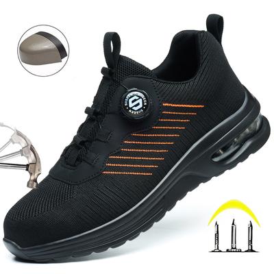 Nouvelles Chaussures de Sécurité pour Hommes à Boucle Rotative Anti-Impact Anti-Perforation Légères Bottes de Travail Design Sportif Tendance pour Pro Extérieur