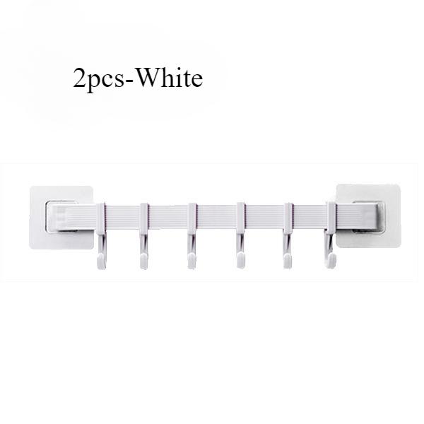 Hooks Wall Mounted Hanger with Sticker Heavy Duty Kitchen Rail Rack Bathroom PP Coat Hat Holder Clothes Towel Storage Hook