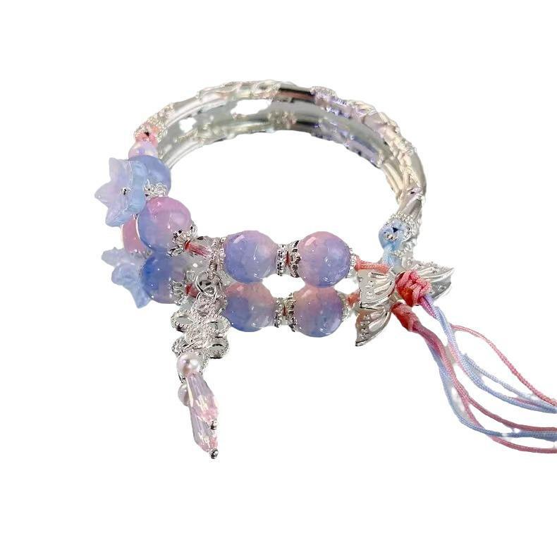 Elegant Ancient-Inspired Adjustable Beaded Bracelet for Women - Versatile High-End Accessory