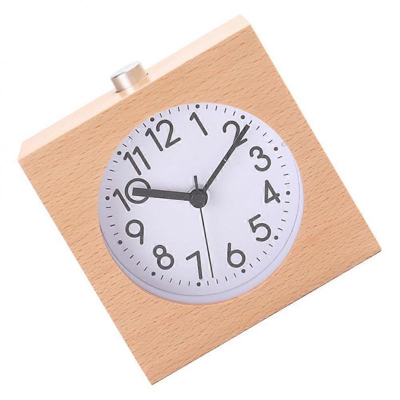 Wood Clock Silent Alarm Clock for General Users In Office or Bedroom Environment 10.10X9.60X4.00CM Size 1Pack
