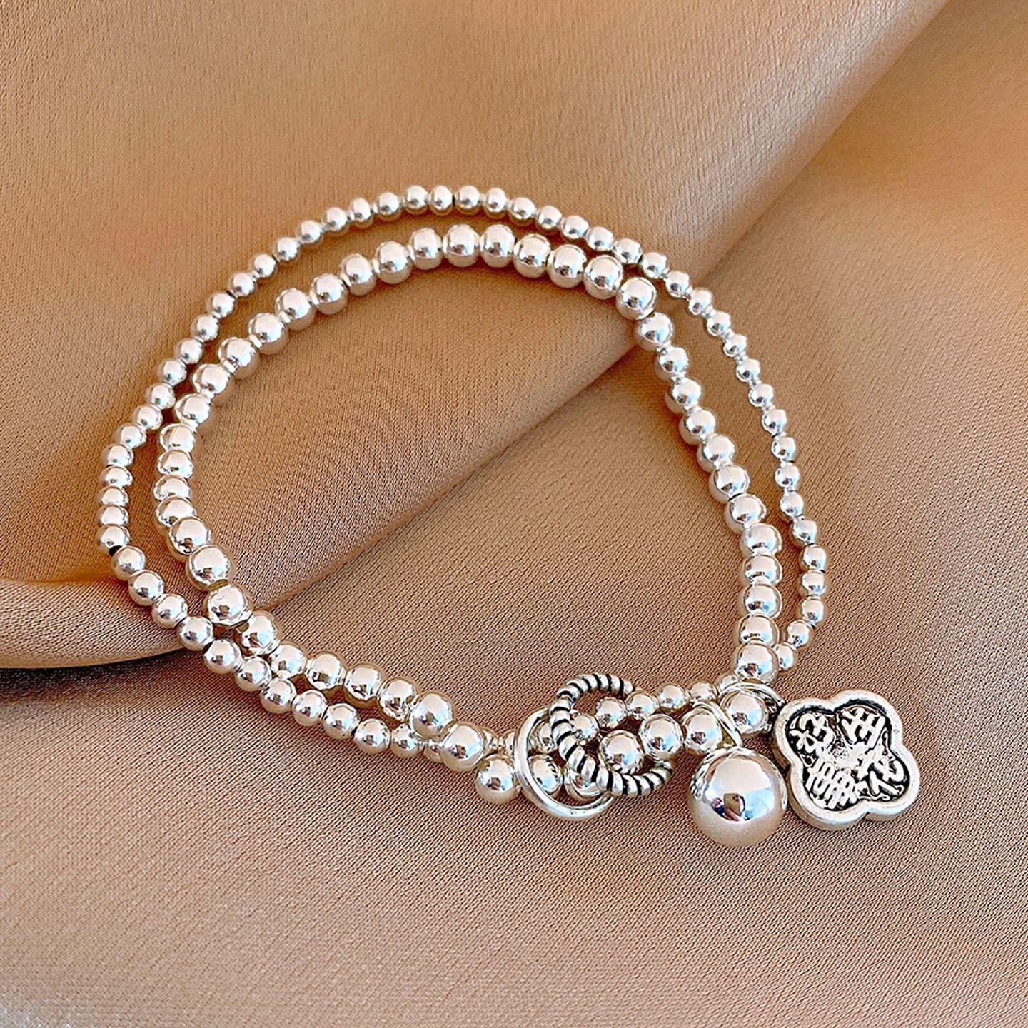 Новый китайский круглый бусинный хороший браслет-цветок арахиса эластичный браслет ретро простой браслет