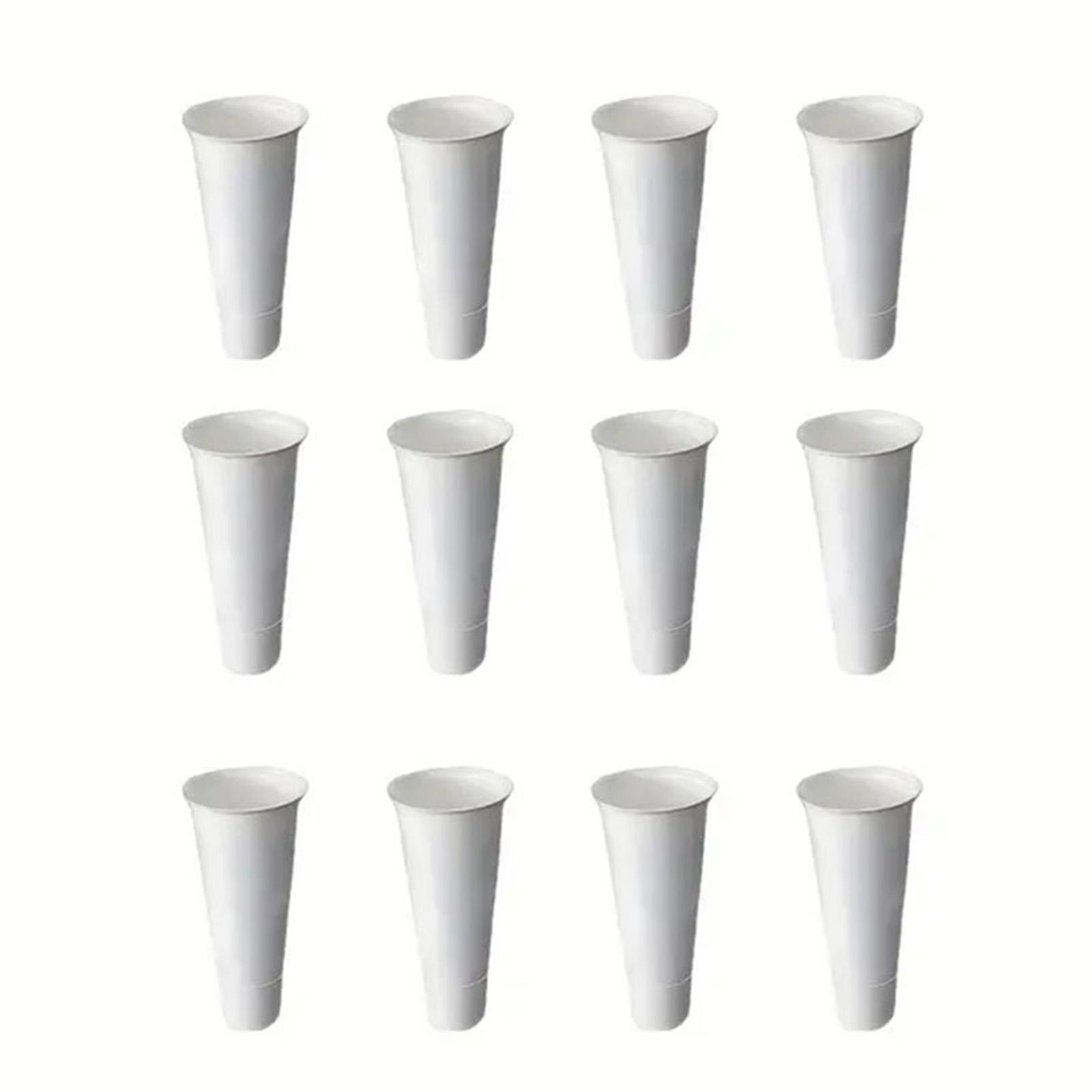12 PCS Flower Display Stand Buckets White Plastic Plant Stand Tapered Buckets Large Capacity Plant Planter for Balcony Garden белый