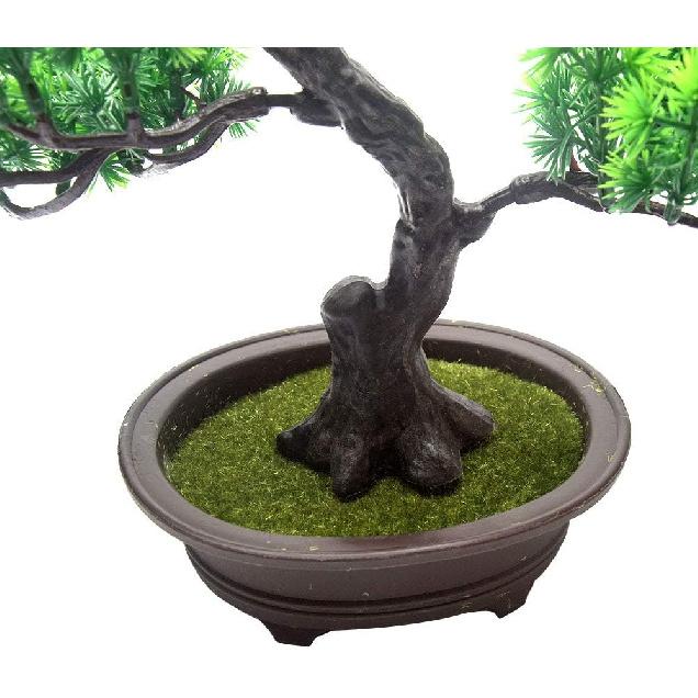 KOET Artificial Bonsai Pine Tree, 11Inch Faux Potted Plant Desk Display Fake Tree Pot Ornaments, Japanese Cedar Bonsai Plant for Home, Office