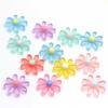 100pcs Resin Flower Beads Transparent Clear Daisy Flatback Cabochons Mix Colors DIY Accessory Embellishment
