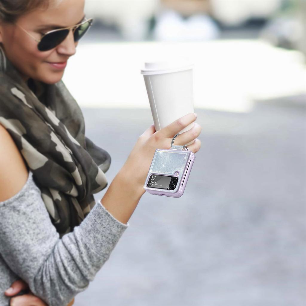 Mode Tragbare Ring Halter Telefon Fall Für Samsung Galaxy Z Flip 4 5g Flip4 Flip3 Flip 3 Klapp Abdeckung für Samsung Flip4