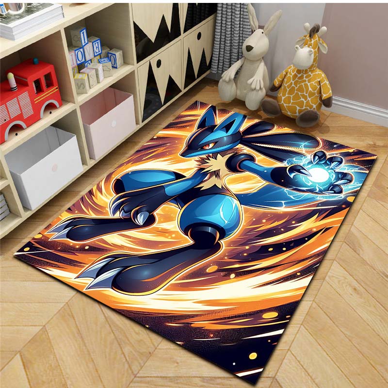 17 Styles P-Pokemon Lucario Theme Cartoon Carpets Rug for Living Room Bedroom Bedside Floor Mat Large Area Home Decor Rug Gifts