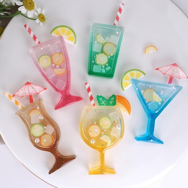 Creative Silicone Mold for Glitter Cocktail Drink Theme Art Handmade Jewelry Crafting Present for Special Occasions