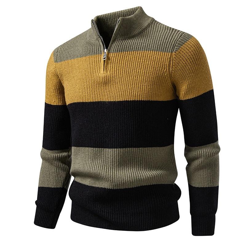 Quarter Zip Sweater for Men Fall Winter Slim Fit Knit Mock Neck Half Zip Long Sleeve Ribbed Sweaters Men's Business Casual Warm Golf Pullover Tops