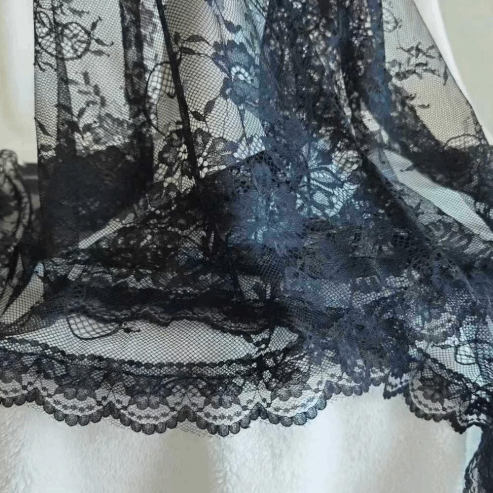 Mid-Length Catholic Veil Black White Wedding Veils Elegant Women Shawl