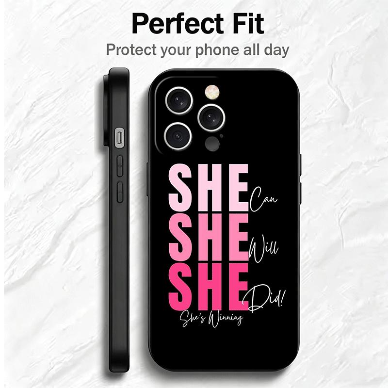 Girl Boss Lady Pink Soft Phone Case for iPhone 16 16E 17 Air 15 Pro Max 14 Plus 13 Mini 11 12 7 Black Cover Back Shell