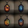 Gothic Raven Cross Pendant Necklace With Alloy Material For Halloween Costume Accessory