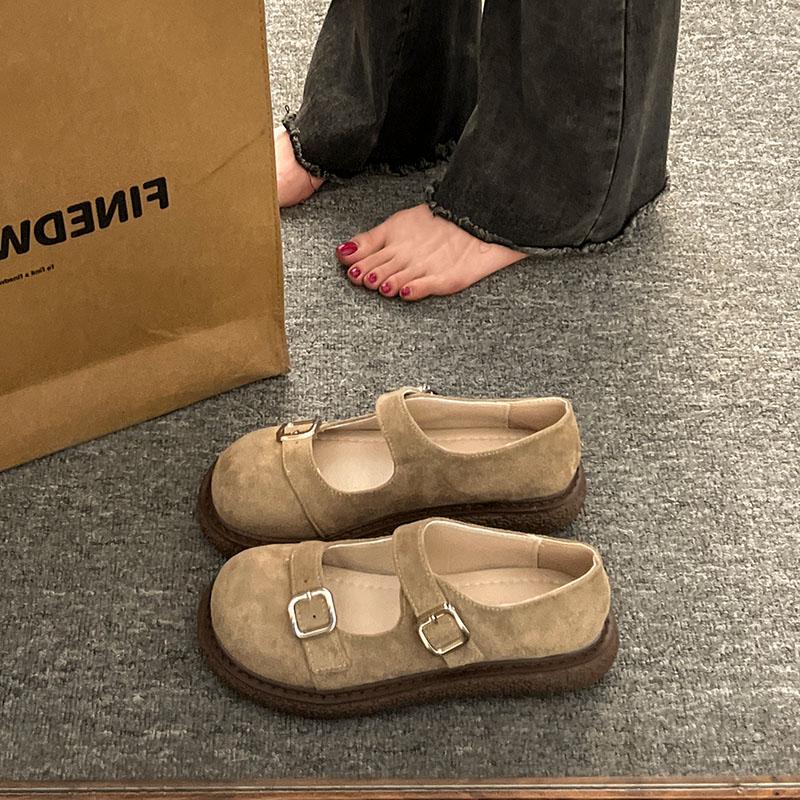 Fashion Shallow Mouth Round Toe Retro Woman Shoes Female Footwear Clogs Platform Dress Summer Creepers New Mary Janes Shoes Woman Flats