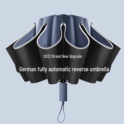 Großer Automatischer Umkehrbarer Faltbarer Regenschirm für Männer und Frauen - Doppelte Verwendung für Sonne und Regen