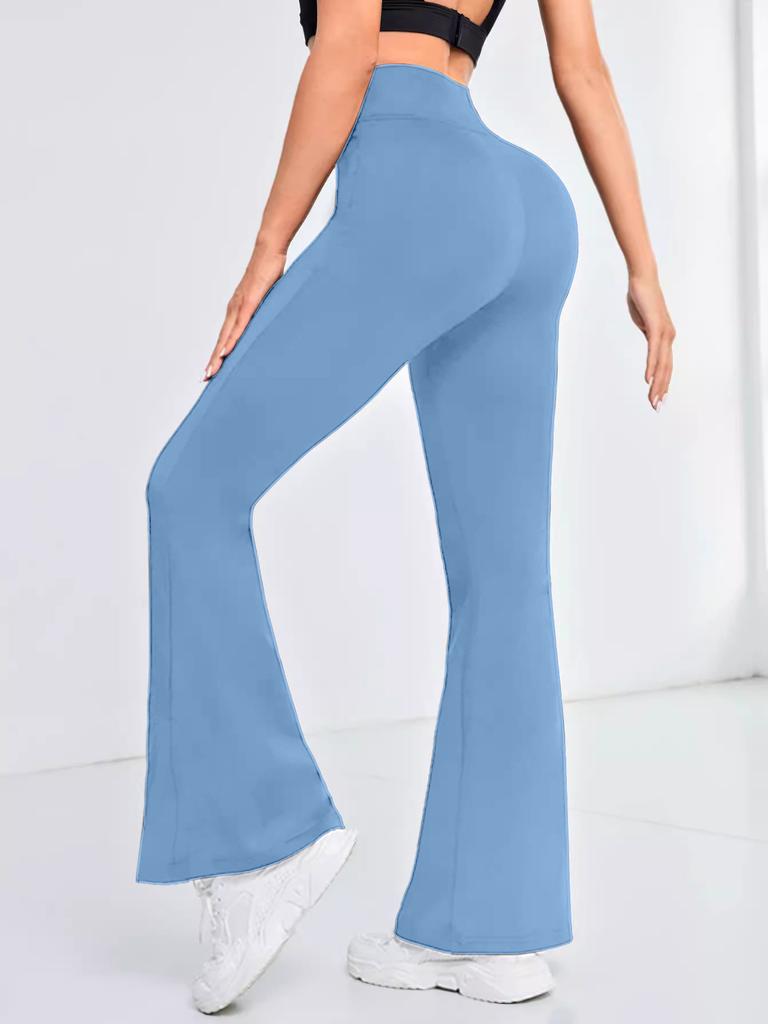 Naked Feel High Stretch Flared Yoga Pants Women High Waist Butt Lifting Slim Fit Bootcut Workout Tight Pants