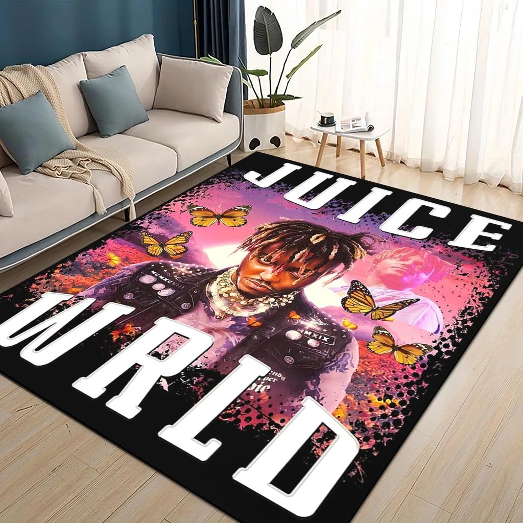 HD Juice WRLD 999 3D Legend Rapper Star Rug Carpet for Living Room Bedroom Home Decor,kids Play Non-slip for Sofa Doormat