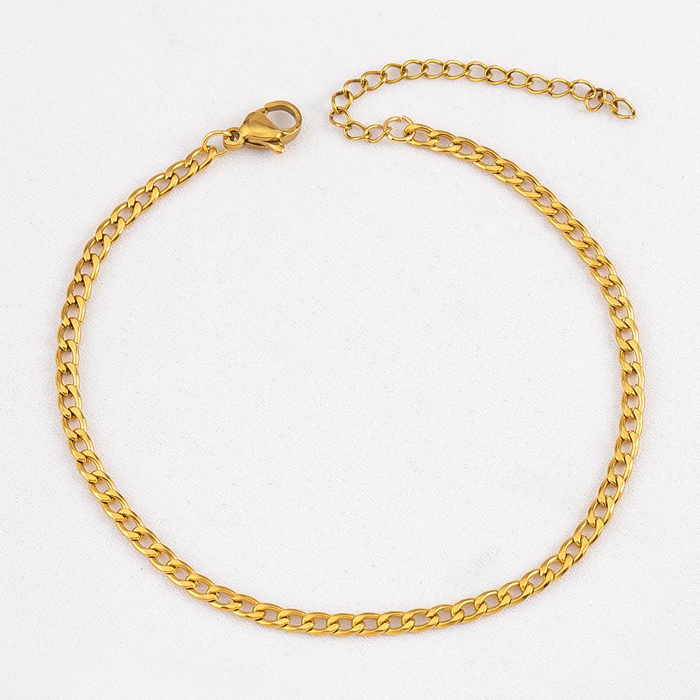 5pc 2pc Stainless Steel Width 3mm 5mm 7mm Bracelet Cuban Chain Adjustable Extension Chain Lobster Clasp DIY Men Jewelry Making
