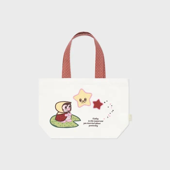 HM tote bag star ladybug fairy white