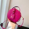 Popular Bag Women's Round Cake Bag Handbag 2024 New Fashion Foreign Style Women's Bag Crocodile Pattern Candy Color Messenger Bag
