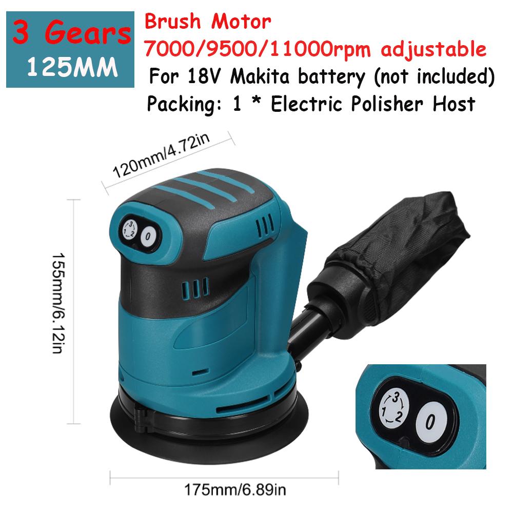 

125mm 90W Brushless Motor Cordless Orbital Sander Wood Grinder Electric Car Polisher Metal Polishing Grinding Sanding Machine