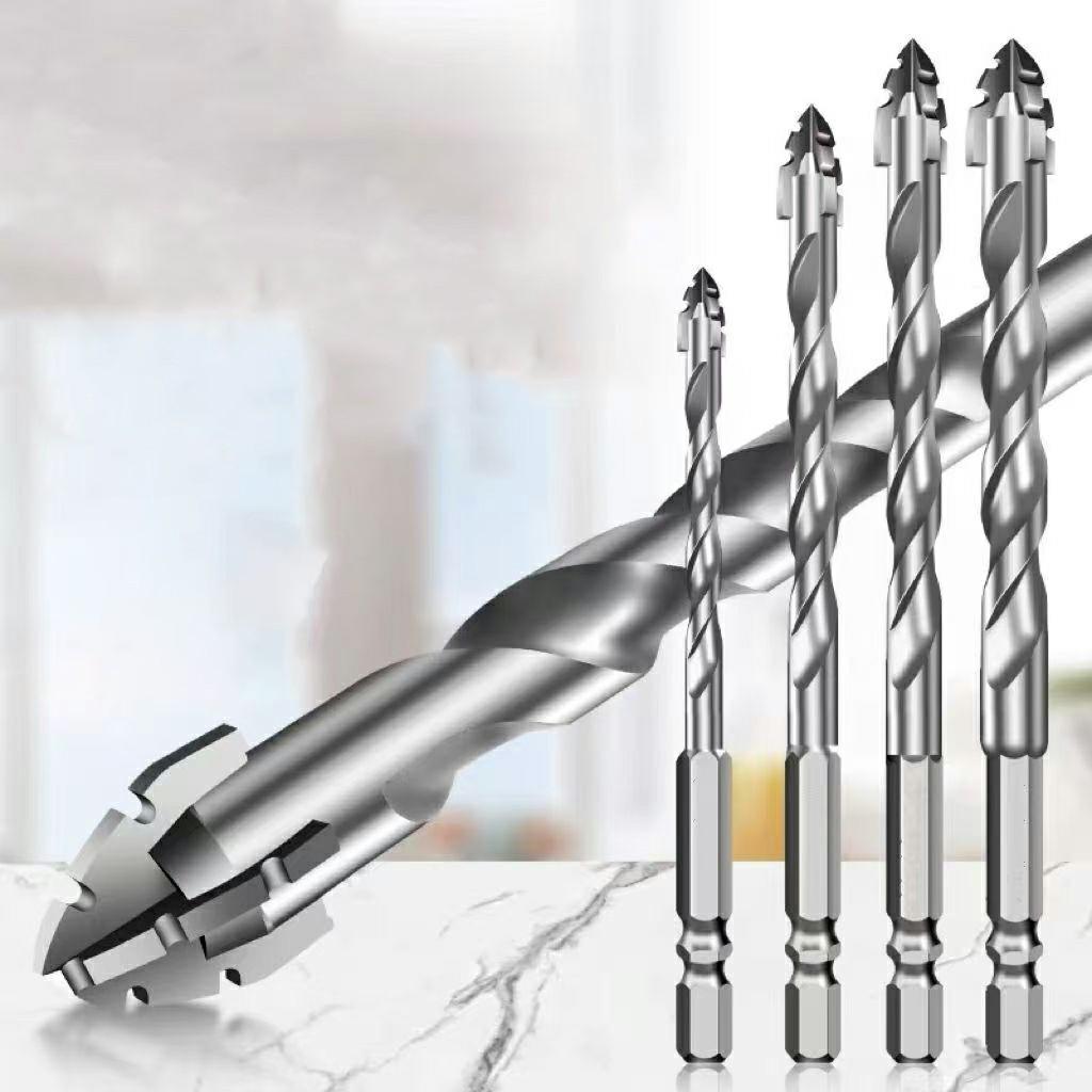 

4Pcs/Set 6/8/10/12mm Alloy Steel Four Flutes Sawtooth Eccentric Drill Bit for Glass Tile Ceramic Drilling Tool Type A