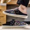 Large Size 46 47 Tribal Mules Man Backless Loafers Slipper Half Shoes For Men Slides Mens Slip On Flats Semi-Drag Casual Shoes