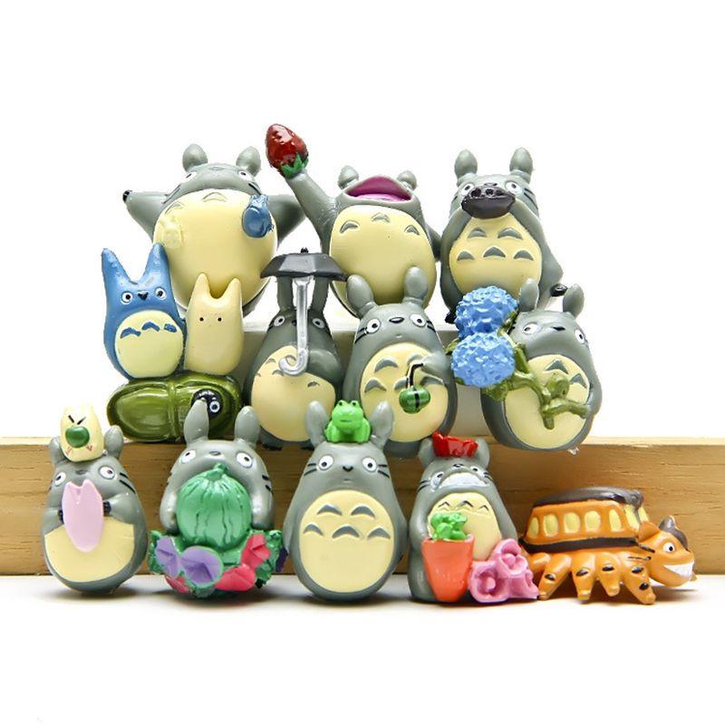12pcsset My Neighbor Totoro Garden Decoration Anime Action Figurines Figure