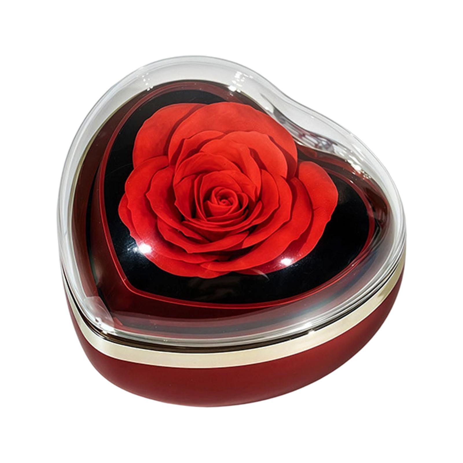 

Automatic Flip-up Heart-shaped Rose Gift Box, Ring Pendant Jewelry Box, Necklace Box One Size червоний