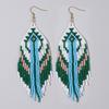 Colorful tassel ethnic style earrings, vintage Bohemian women's earrings