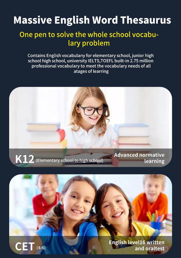 Globaler mehrsprachiger intelligenter Übersetzerstift - Offline-Punkt-und-Lese-Scanner für Schüler