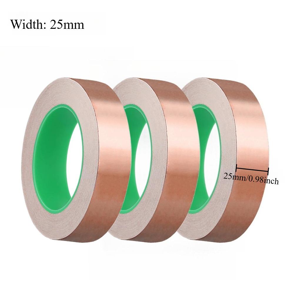 3pcs 20m Doubel Side Conductive Copper Foil Tape Adhesive DIY Crafts Soldering Repair Tapes EMI Anti-static Adhesive Tape