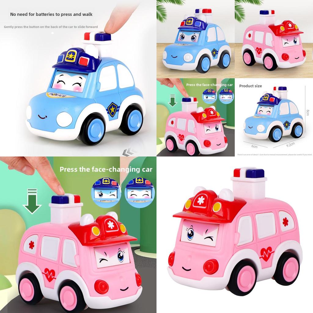 Plastic Pressing Police Car Toy For Kids With Push Drive And Visual Development