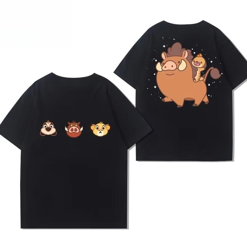 The Lion King Simba Anime Peripheral Short Sleeve ParentChild Summer American Versatile Casual Loose TShirt Top