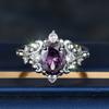 Elegant formal occasion halo ring with a curved metal frame and dazzling inlay details, a high-end accessory for women's engagement ceremonies and